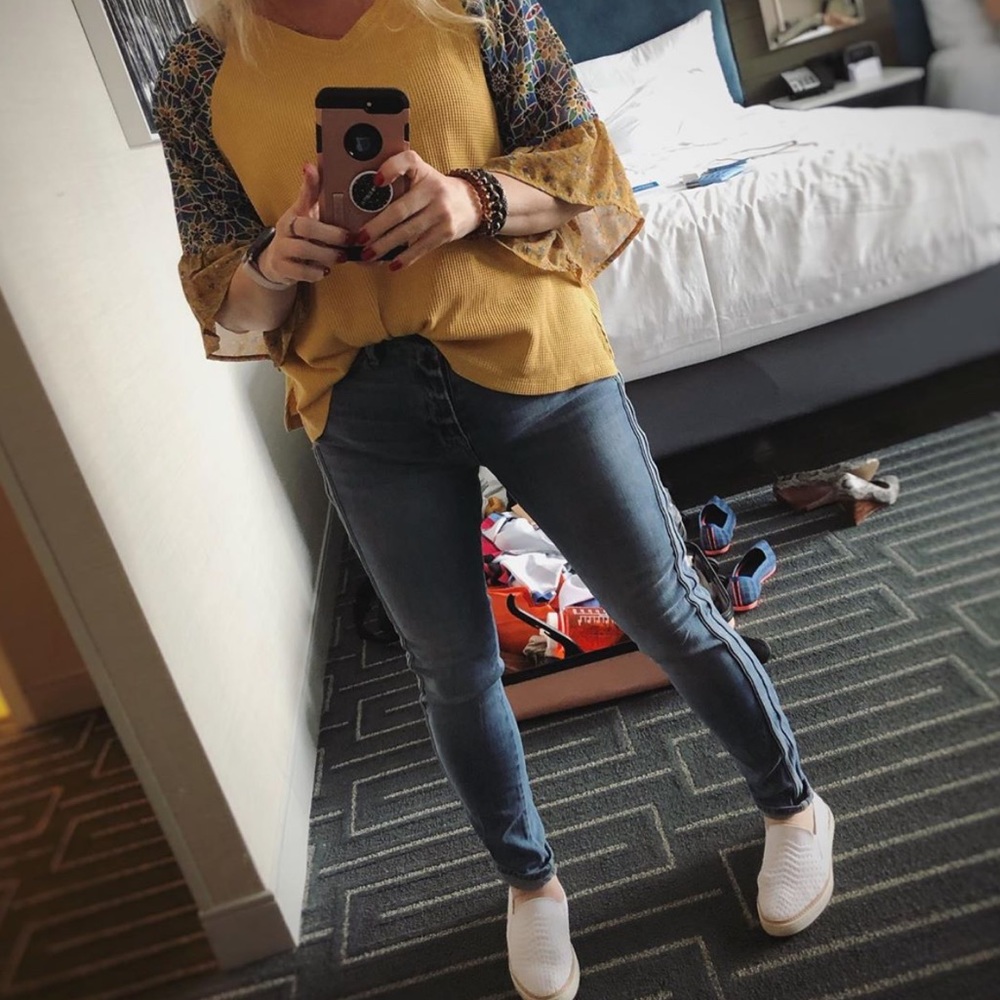 Good American Good Waist with stripe